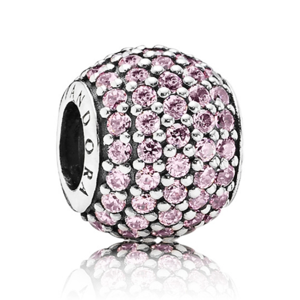 Pandora Sterling Silver Pave Lights Charm with Salmon Zirconia - 791051Pcz - Picture 1 of 5